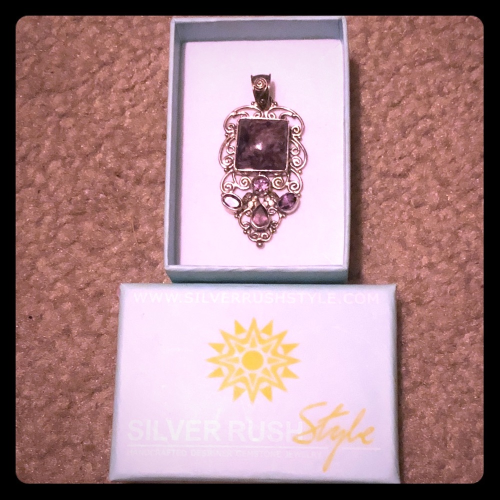Sterling Silver Handcrafted Amethyst Pendant